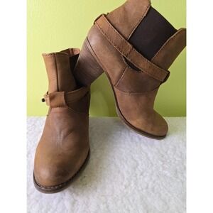 Steve Madden Brown Leather Ankle Boots Women's Size 7.5 M Boho  Western Festival